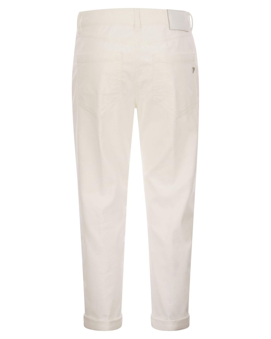 Dondup White Koons Multi Striped Velvet Trousers With Jewelled Buttons