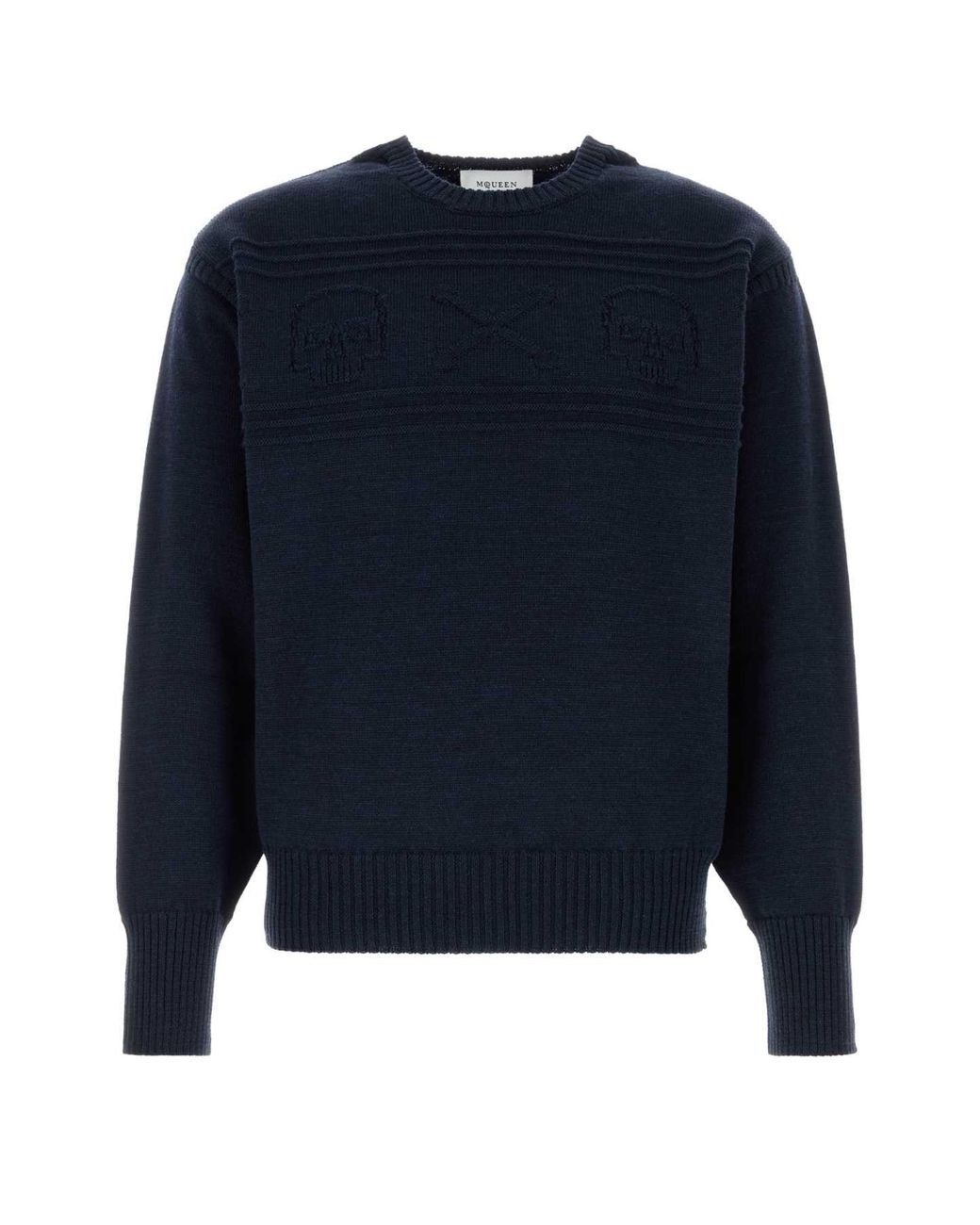 McQueen Blue Wool Sweater for men