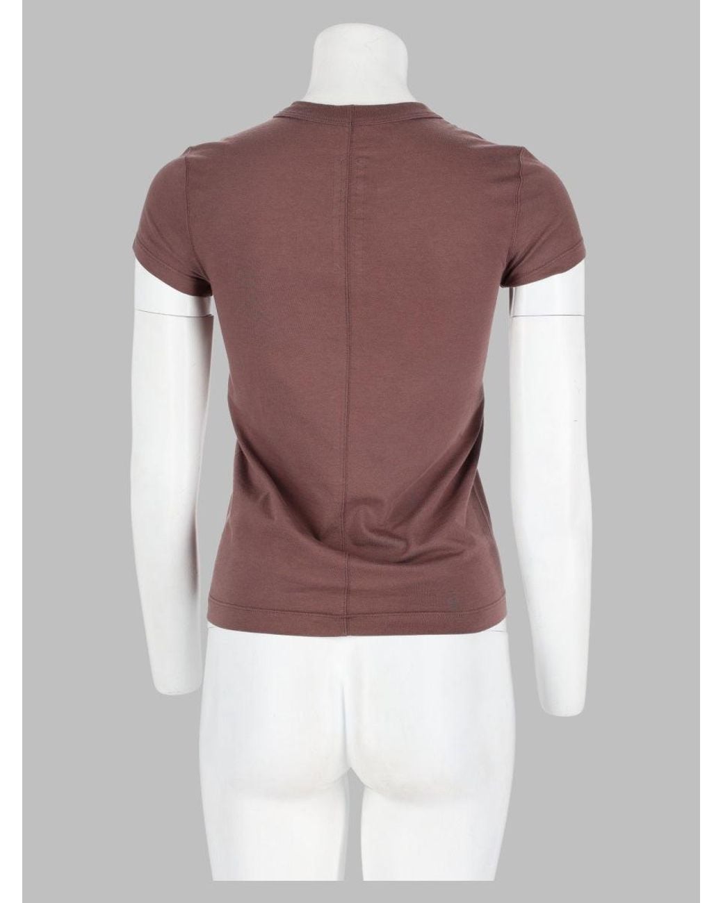 Rick Owens Brown T Shirt "Cropped Level T"