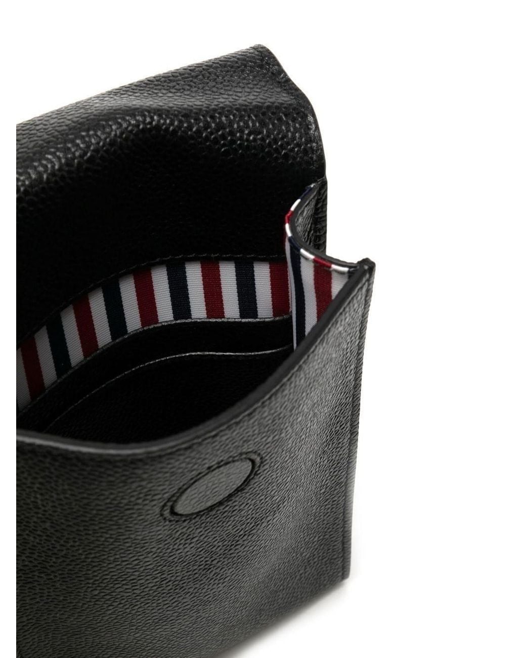 Thom Browne Black Crossbody Phone Holder W/ Flap