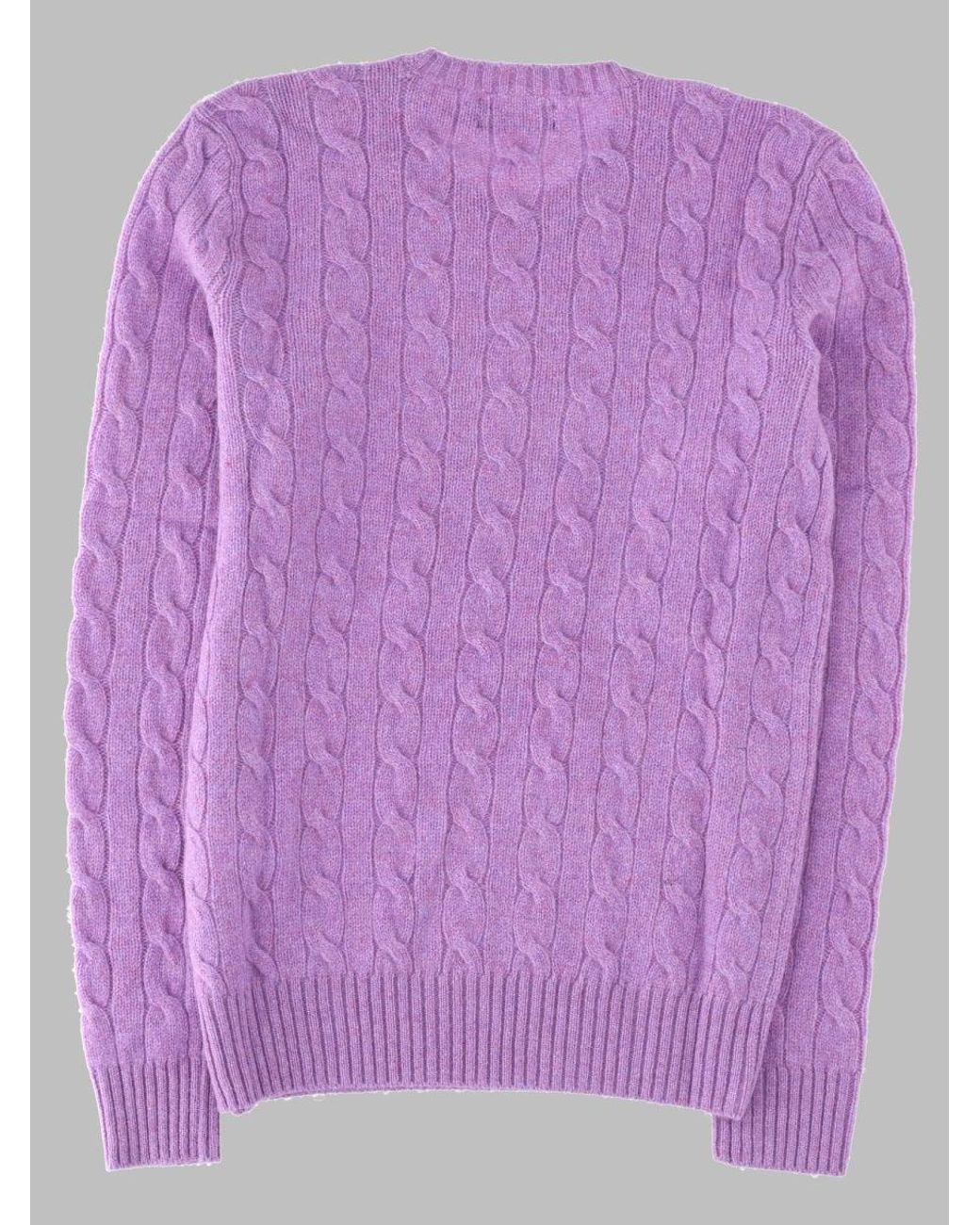 Polo Ralph Lauren Purple Polo-Style Fleece Crewneck Sweater