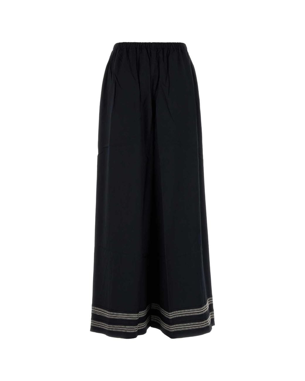 Bode Black Viscose Mathilde Wide-Leg