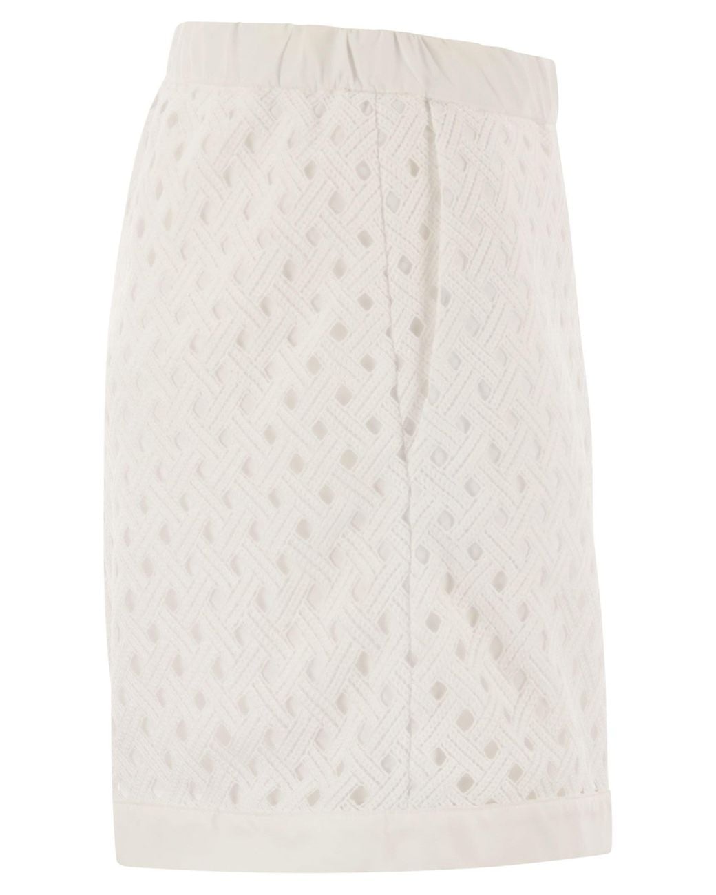 Herno White Perforated Shorts With Geometric Shapes