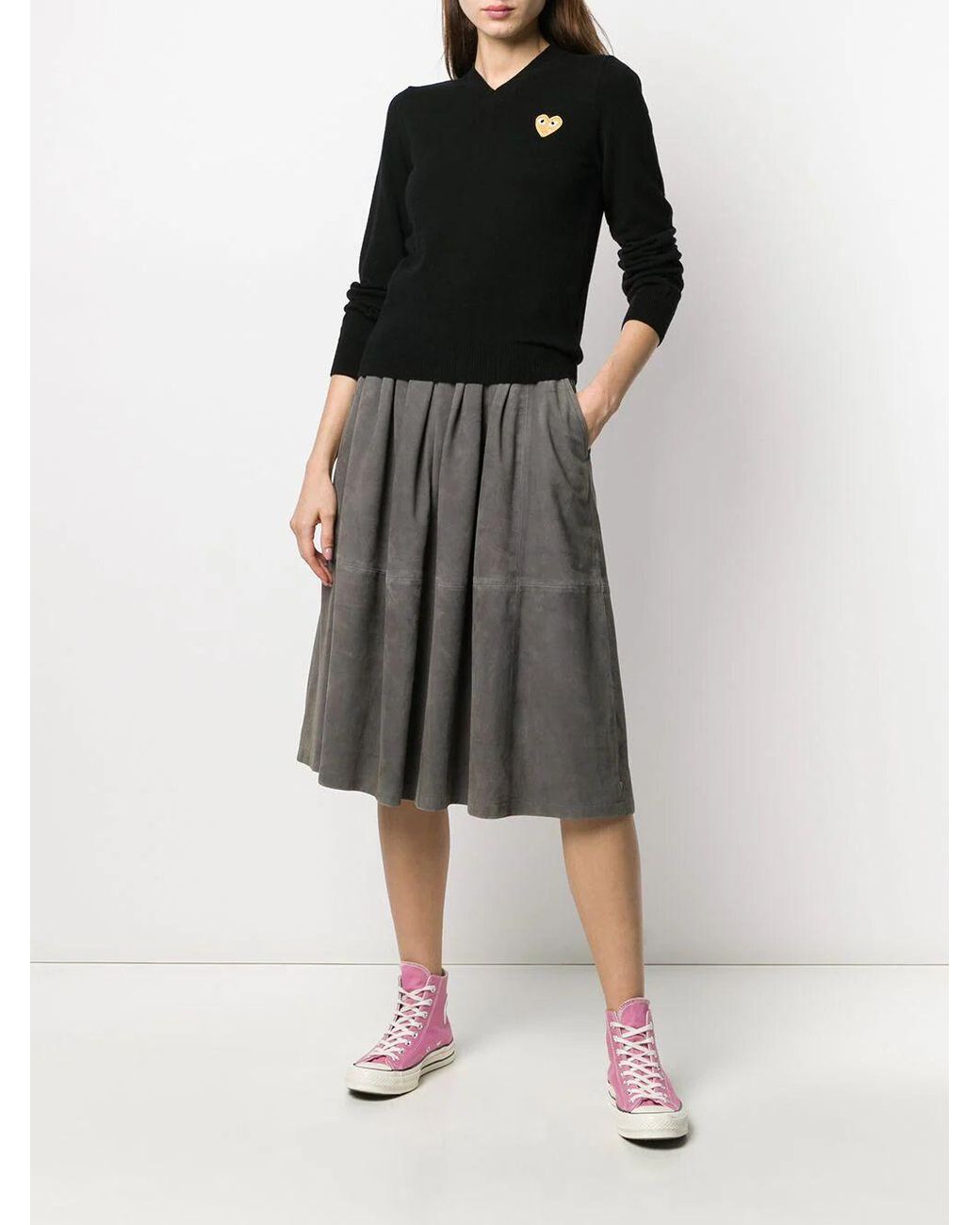 COMME DES GARÇONS PLAY Black Ladies Knit Pullover