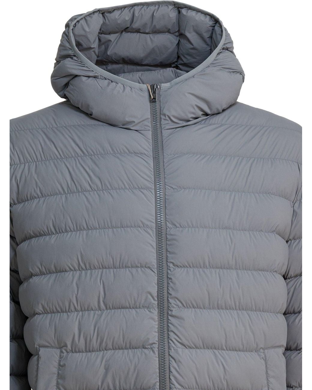Herno Gray Hooded Rain Coat for men
