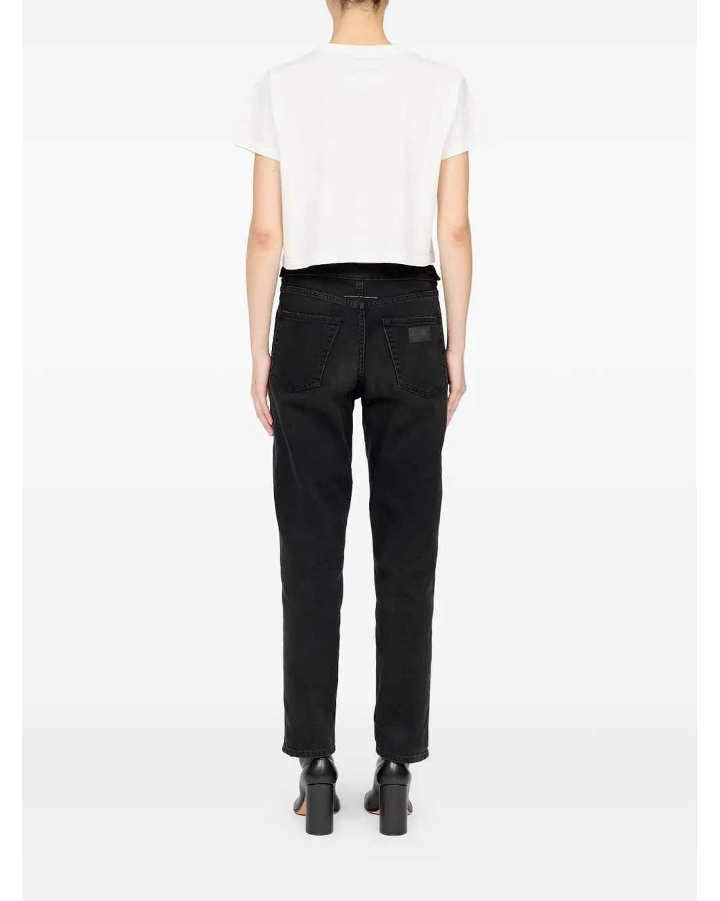 MM6 by Maison Margiela White Printed T Shirt