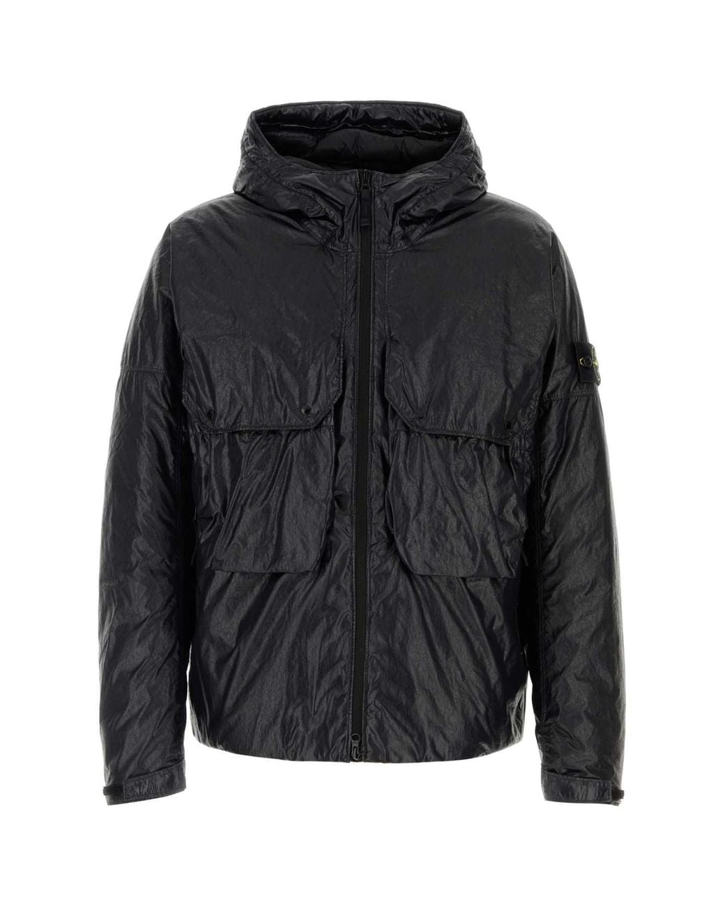 Stone Island Black Short Parka Jacket for men
