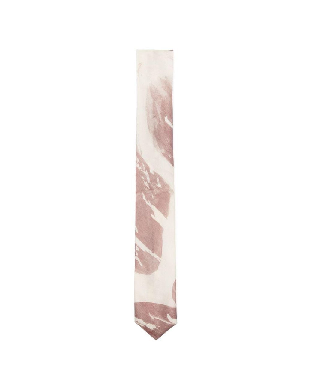Alysi White Printed Silk Tie