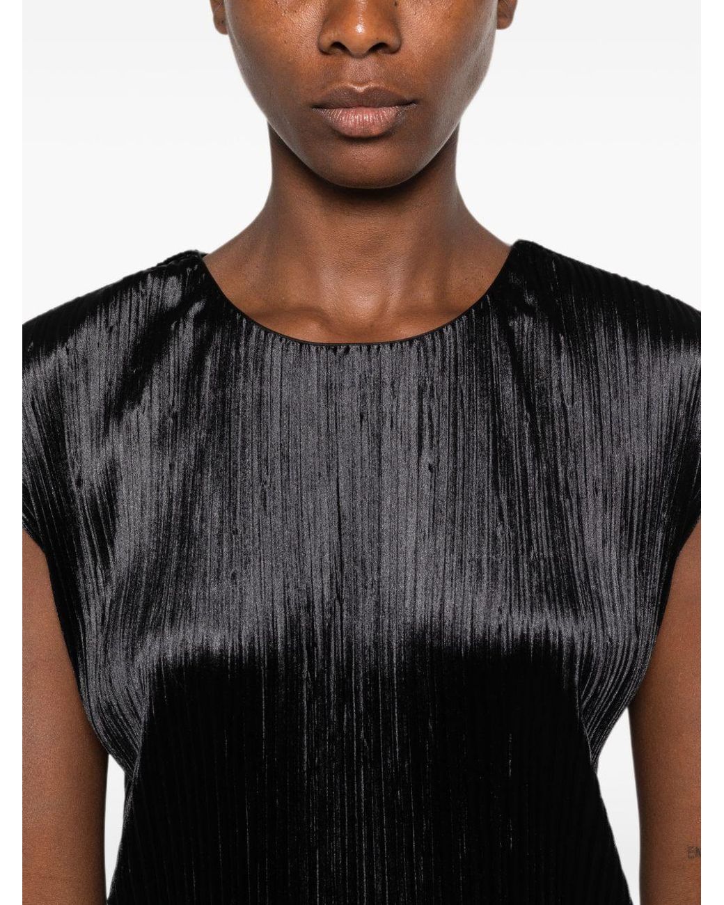 Forte_forte Black Pleated Top