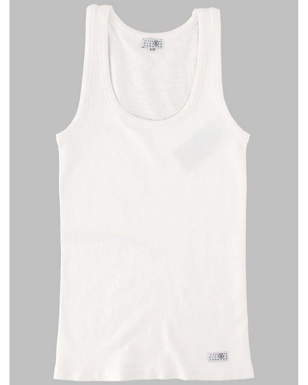 MM6 by Maison Margiela White Tank Top Elasticizzato