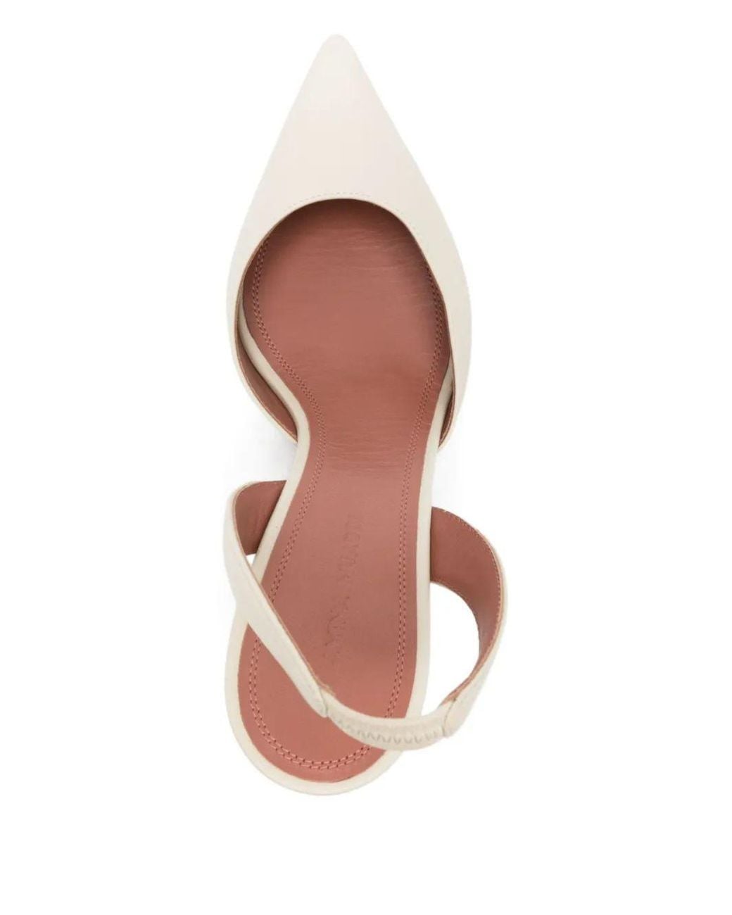 AMINA MUADDI White Leather Slingback Pumps