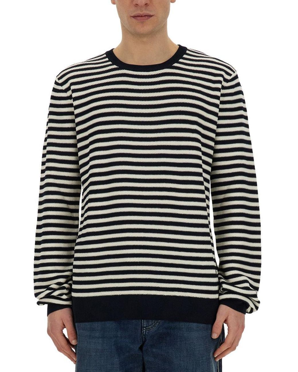 Dolce & Gabbana Black Stripe Pattern T-Shirt for men