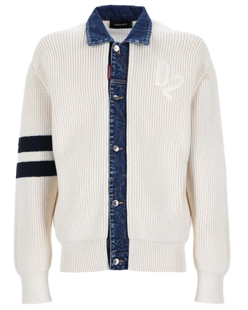 DSquared² White Cardigan With Logo