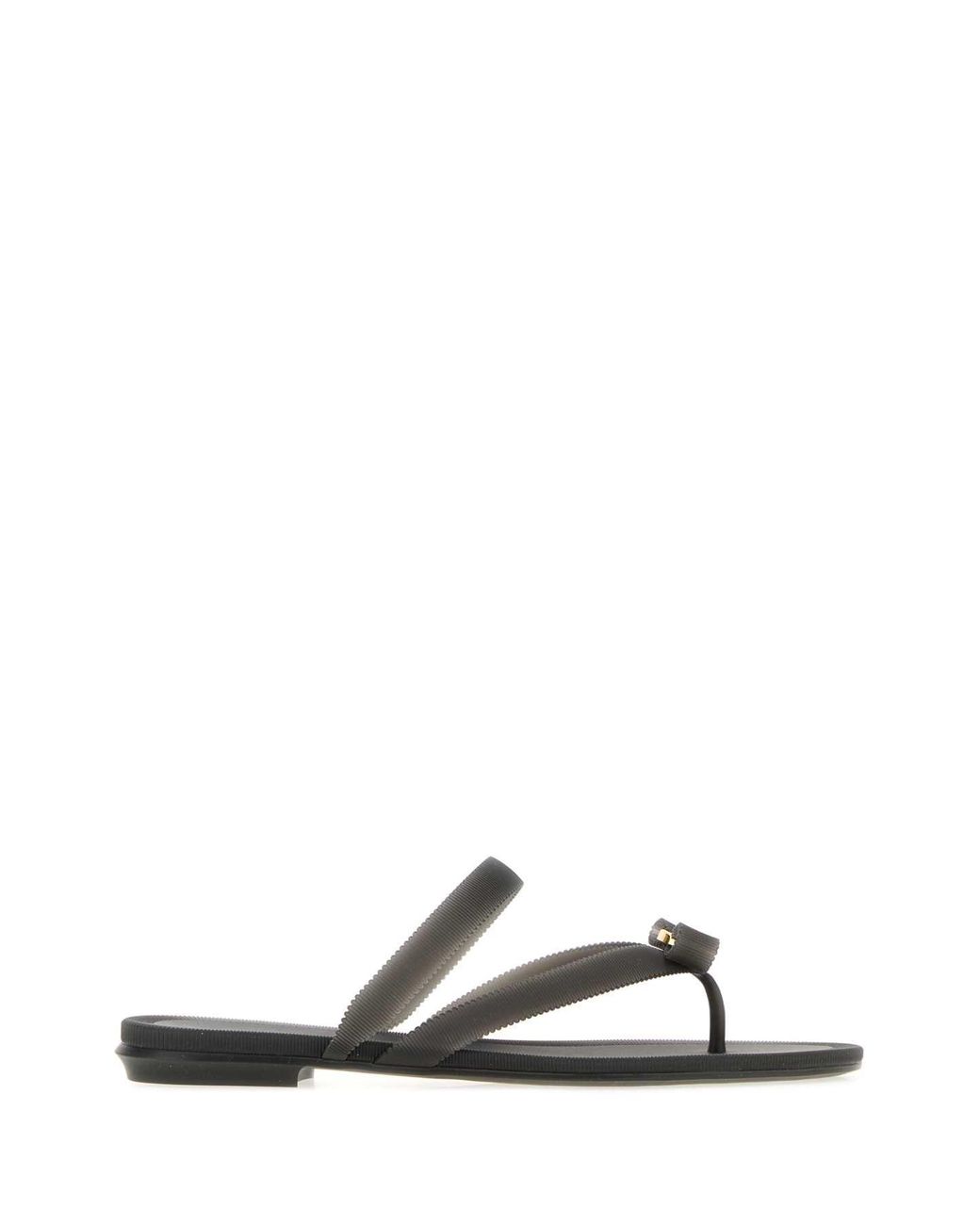 Ferragamo White Salvatore Rubber Jeans Thong Slippers
