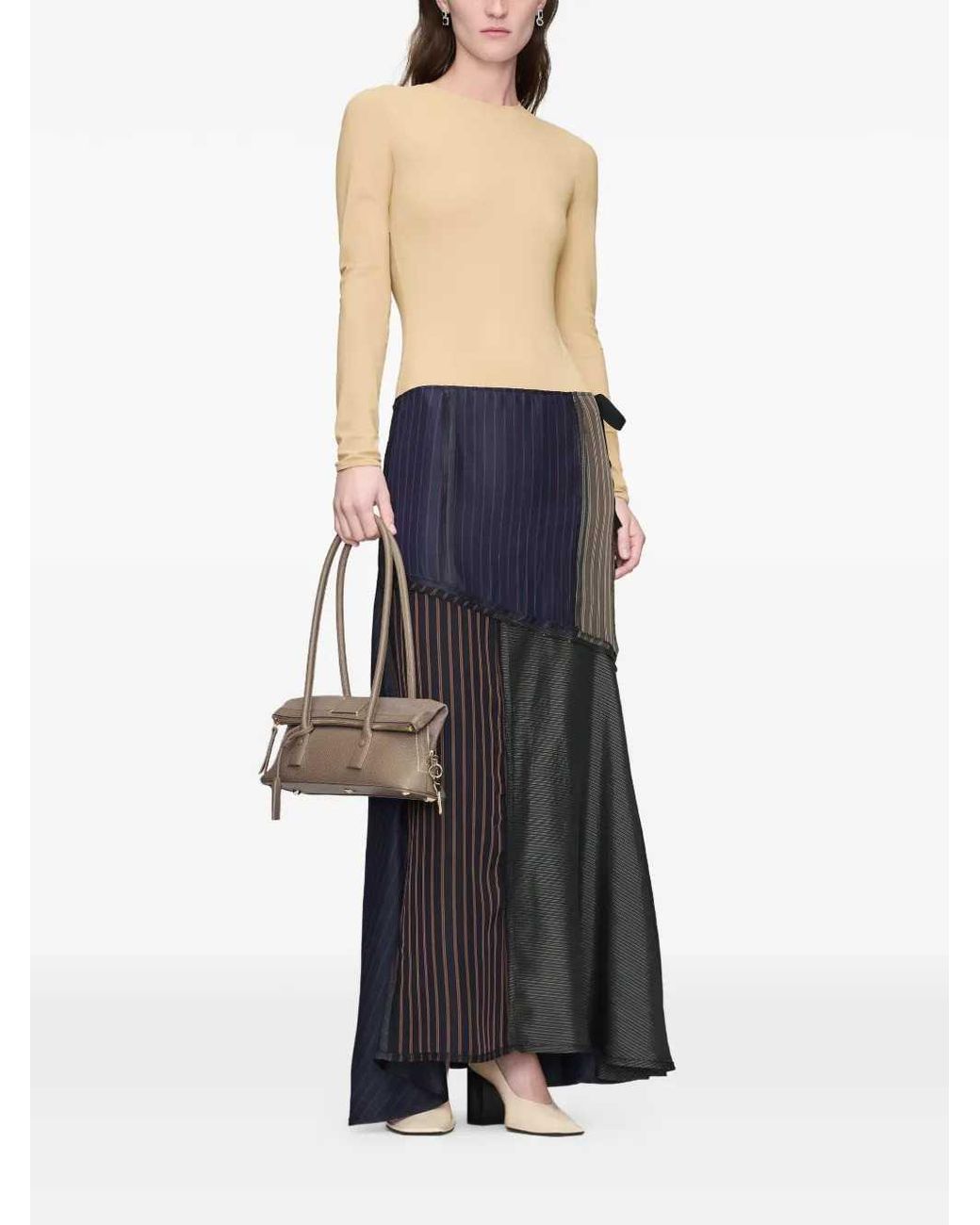 Maison Margiela Blue Patchwork Maxi Skirt