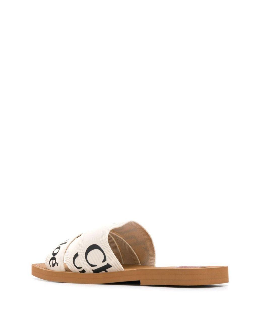 Chloé White Woody Flat Sandals