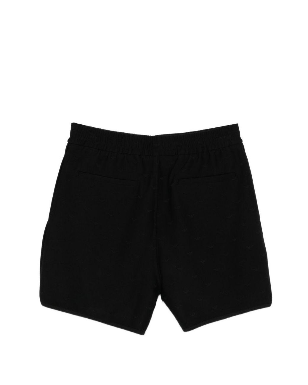 Emporio Armani Black Cotton Blend Shorts for men