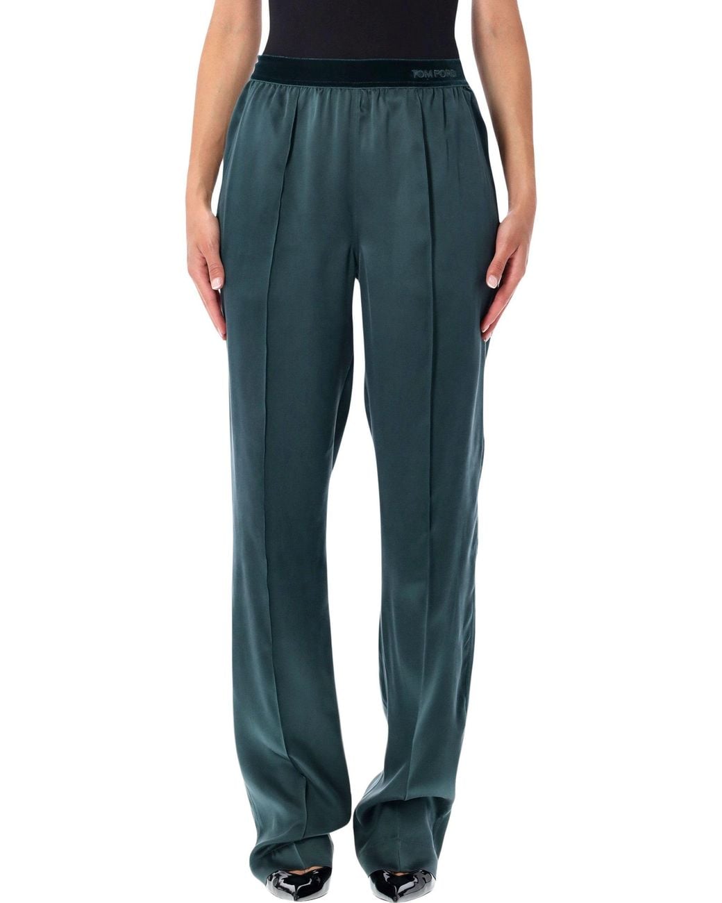 Tom Ford Blue Silk Satin Pajama Pants