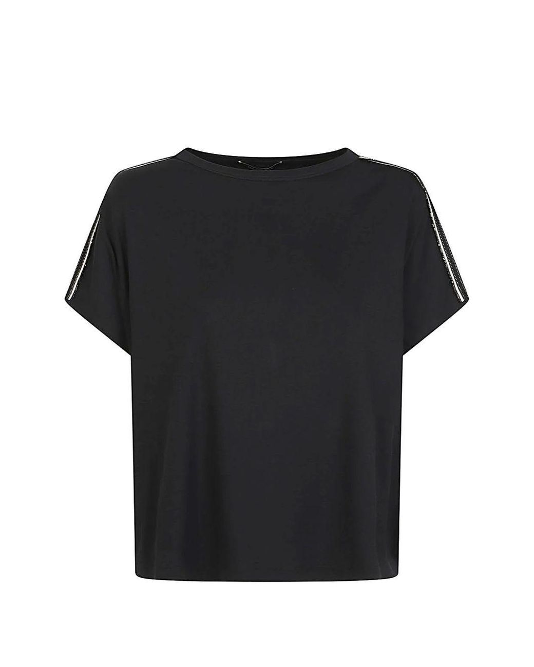 Fabiana Filippi Black Round Neck T-Shirt