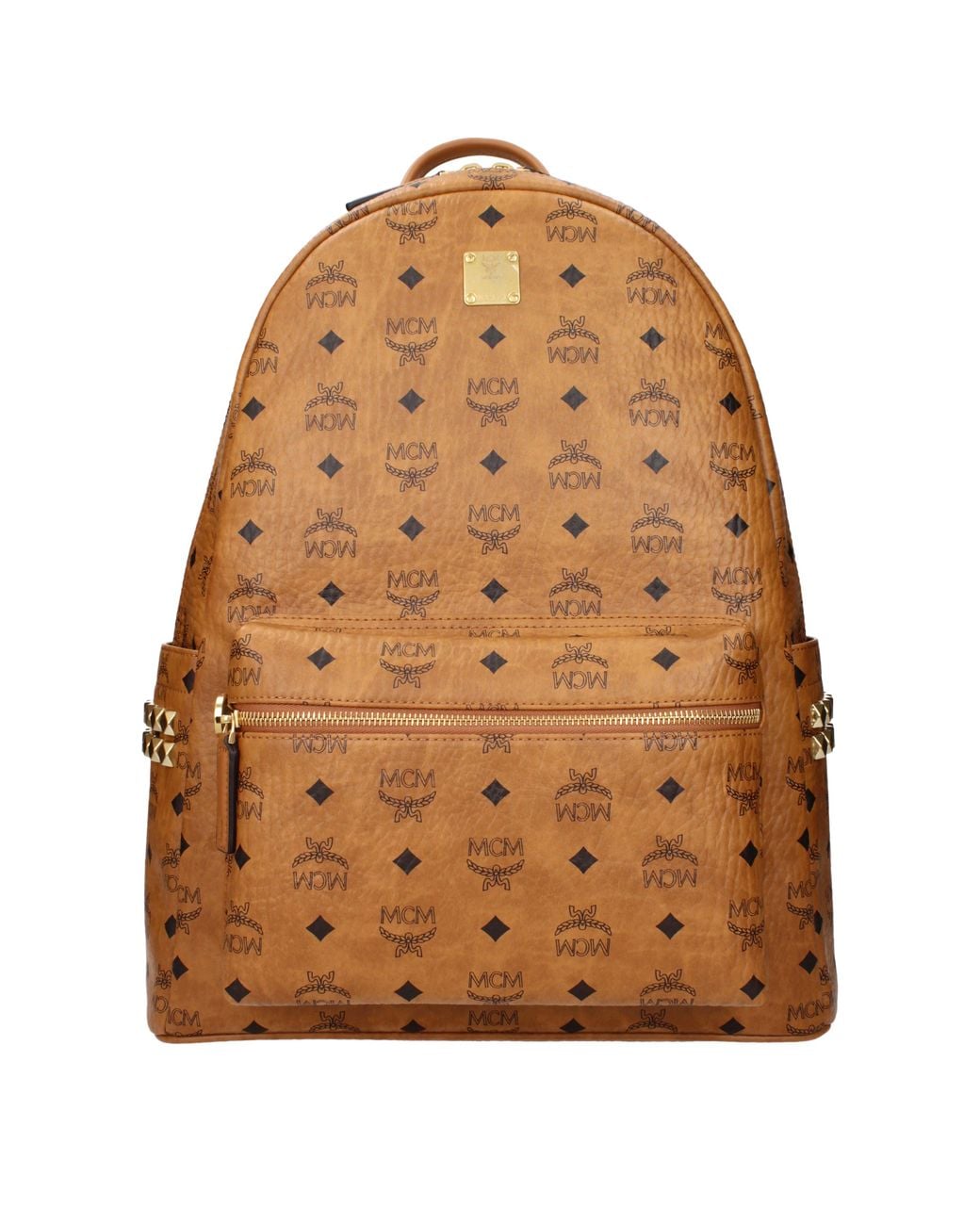 MCM Brown Backpacks And Marshmallows Stark Side Studs Cloth/Cognac