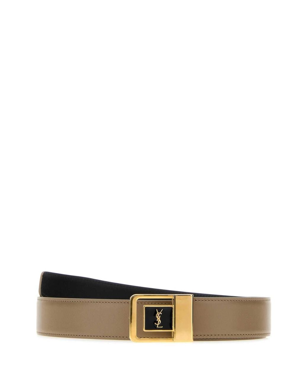 Saint Laurent White Logo Buckle Belt