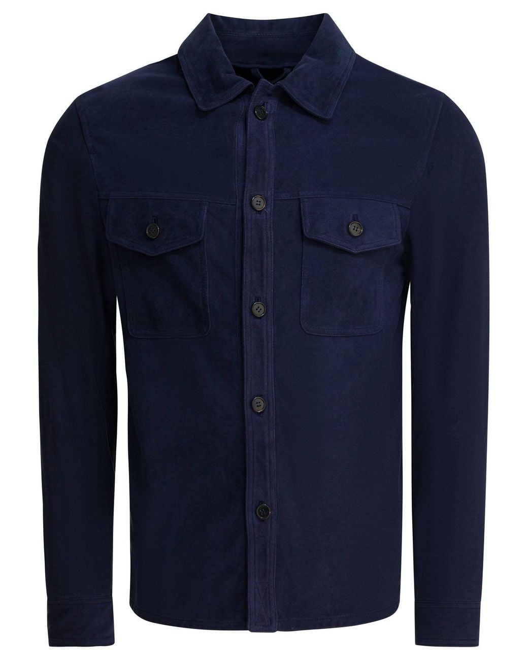 Altum Blue Suede Overshirt Jacket Jackets And Coats