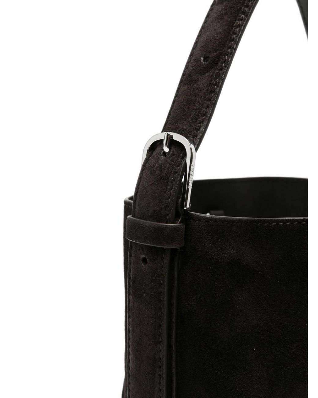 Totême Black Belted Petite Leather Tote Bag