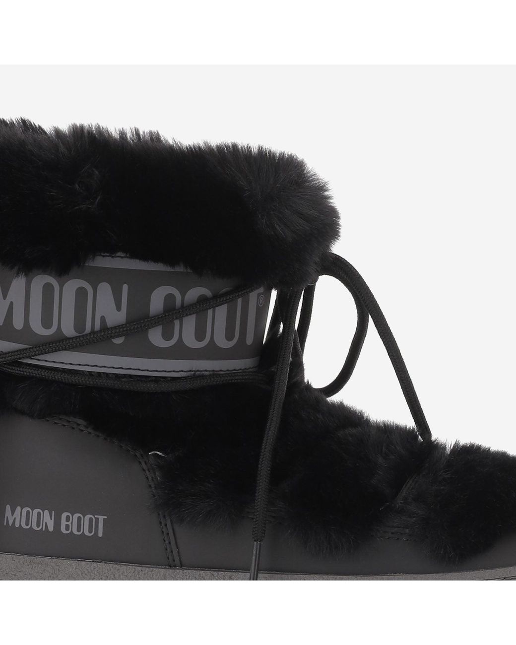 Moon Boot Black Ltrack Tube Faux Fur Ankle Boots