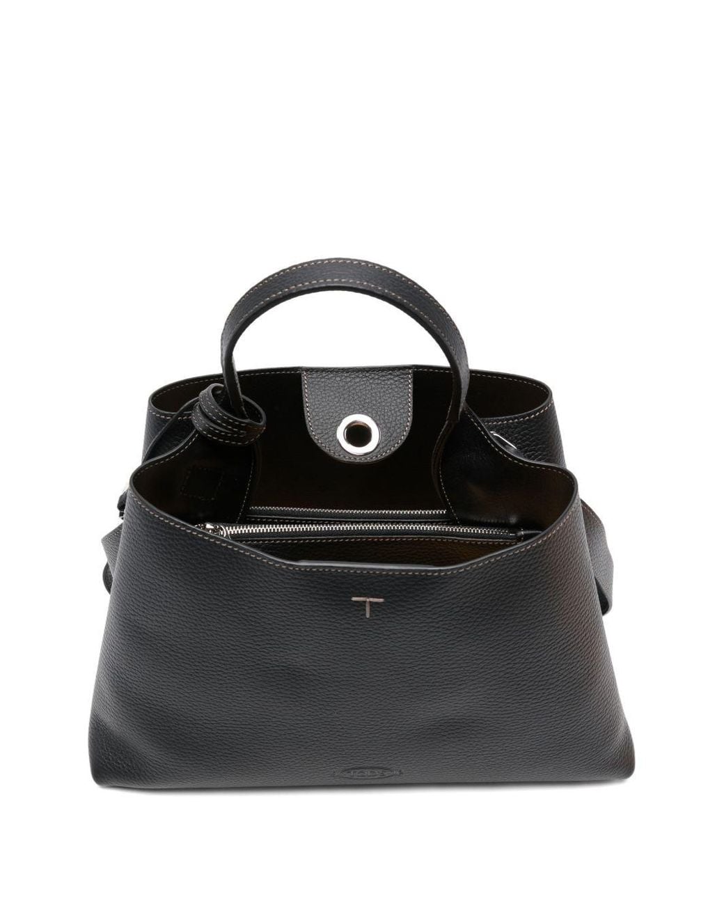 Tod's Black Small Leather Tote Bag