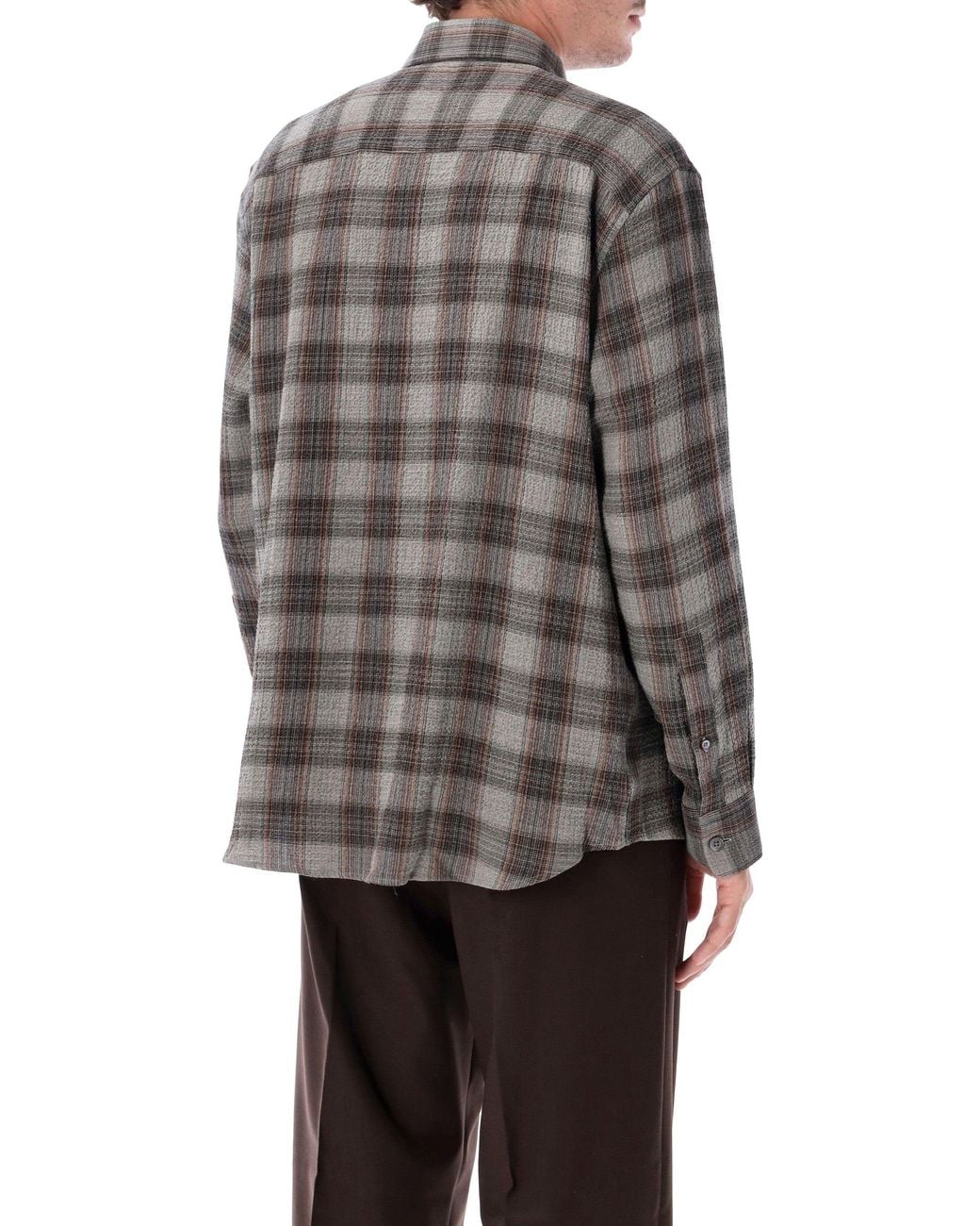 sunflower Gray Plaid Button-Up Shirt for men