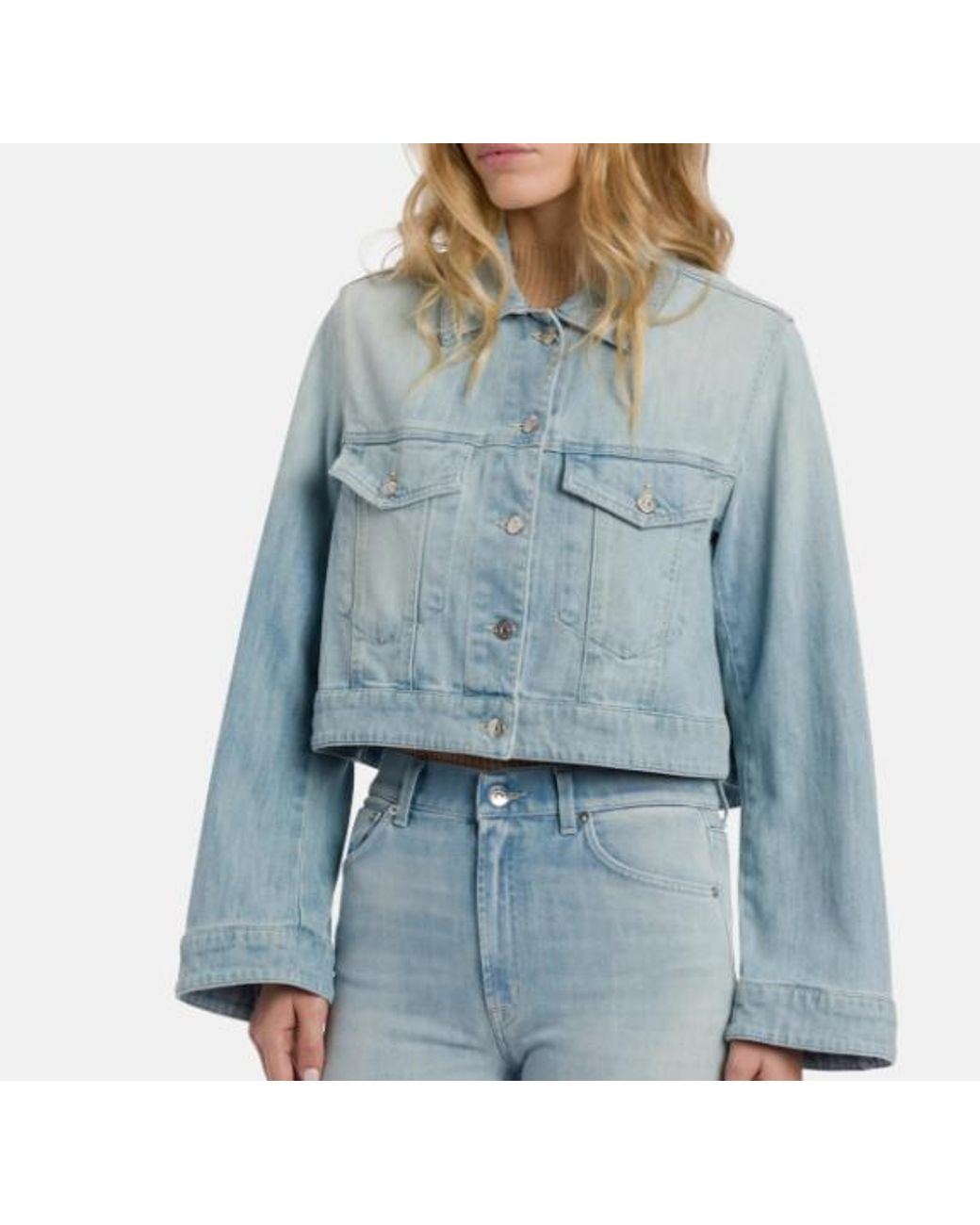 Dondup Blue Denim Stretch Regular Jacket