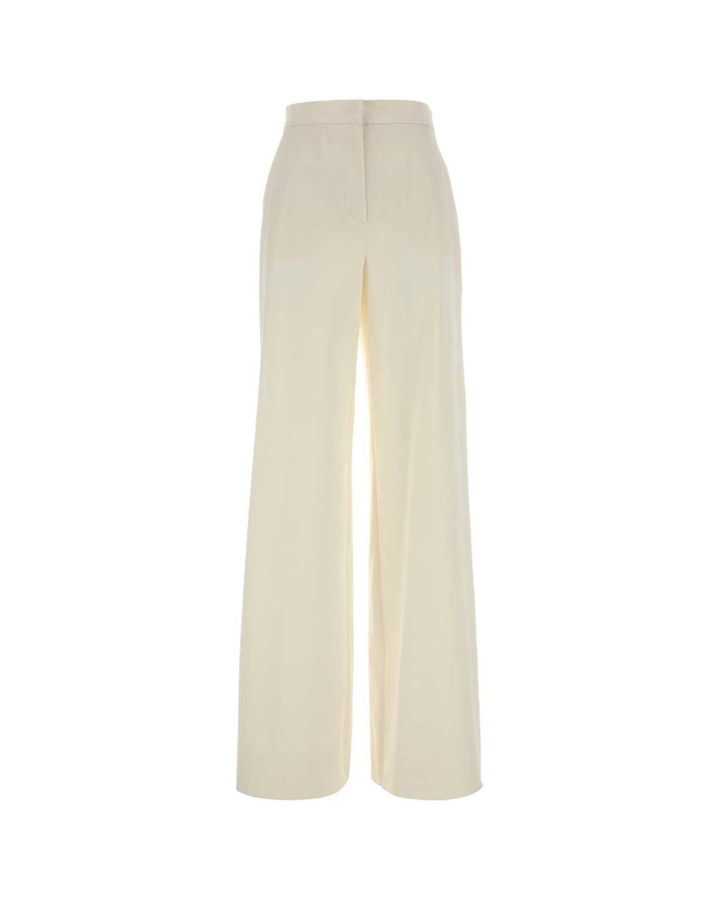 Max Mara White Loose Flat Front Pants