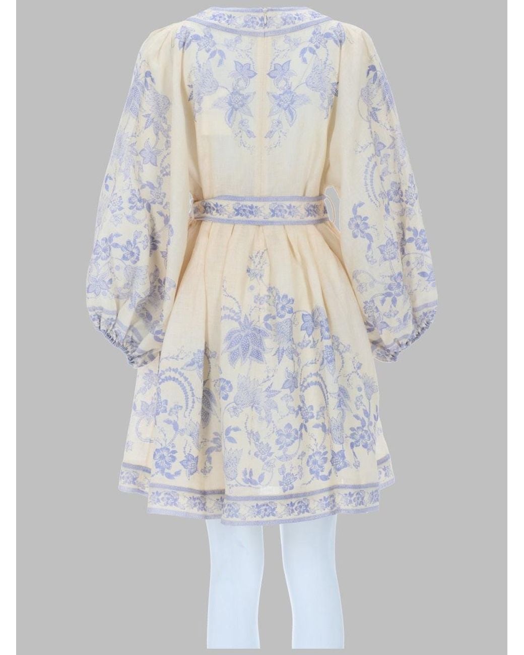 Zimmermann White Mini Abito "Indra Plunge"