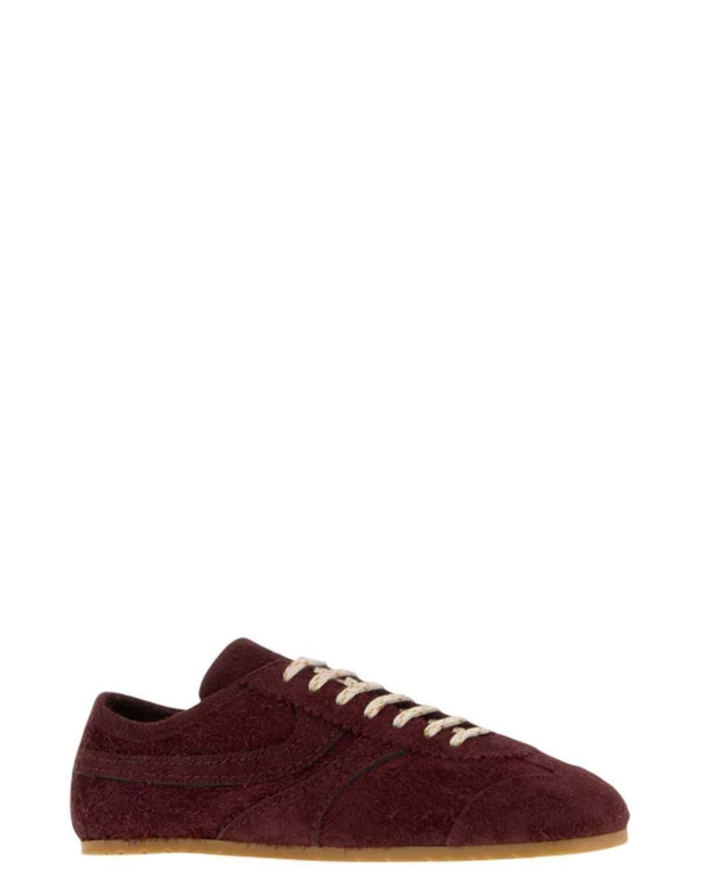 Dries Van Noten Purple Burgundy Suede Sneakers
