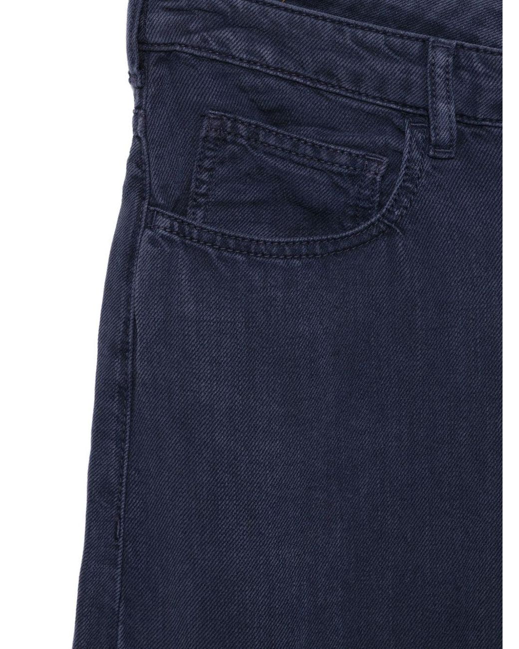 Emporio Armani Blue Linen Blend Trousers
