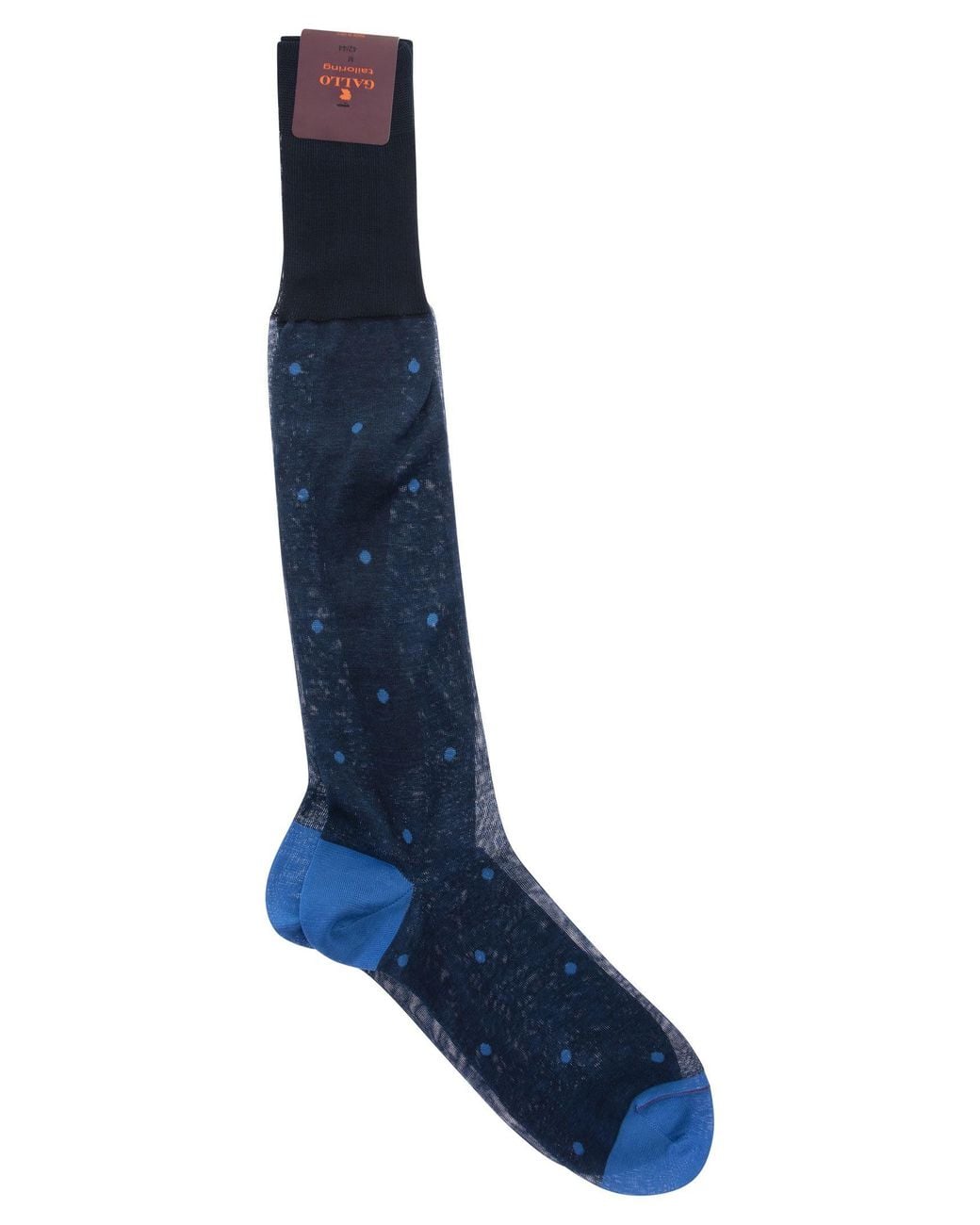 Gallo Blue Polka Dot Cotton Long Socks