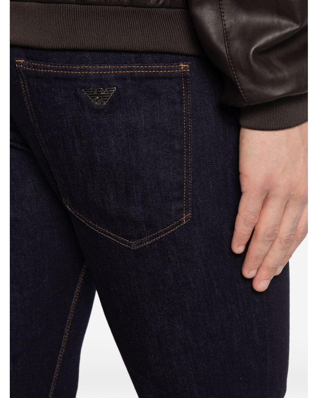 Emporio Armani Black Denim Cotton Jeans for men