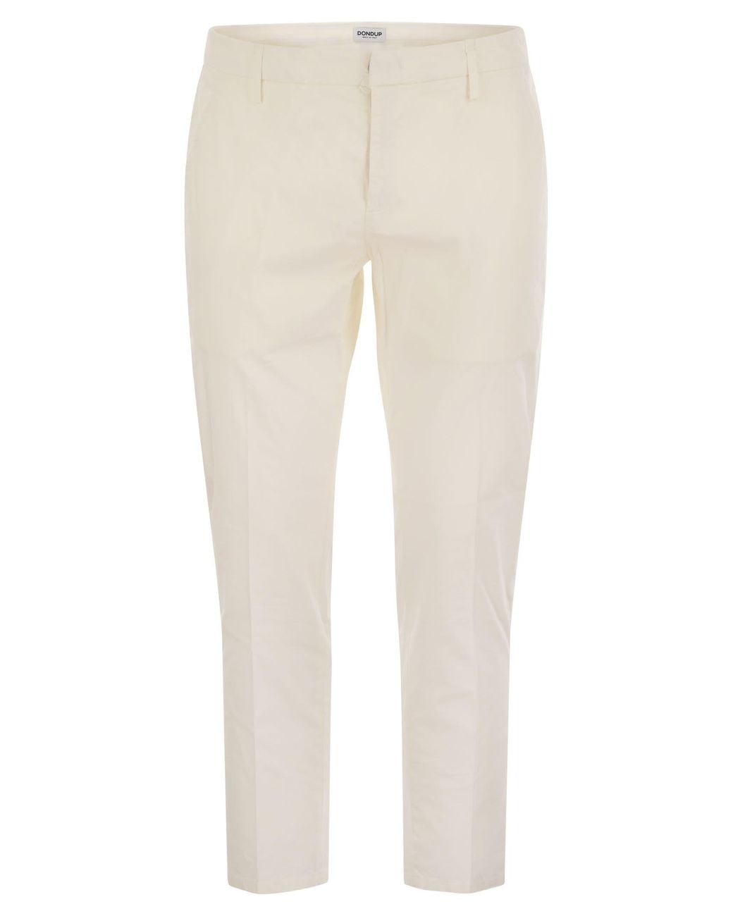 Dondup Natural Alfredo Slim Fit Cotton Trousers for men