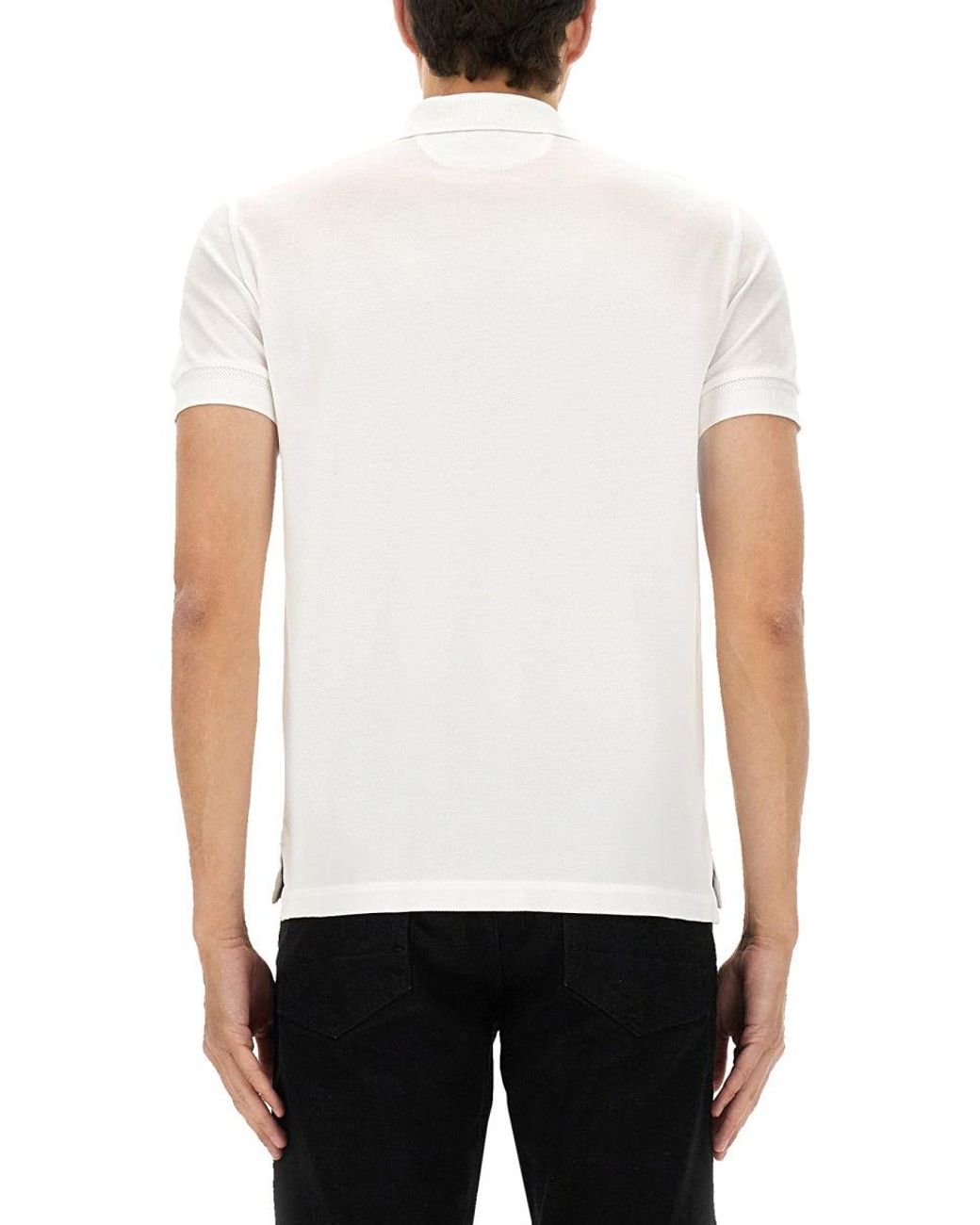 Tom Ford White Pique Polo