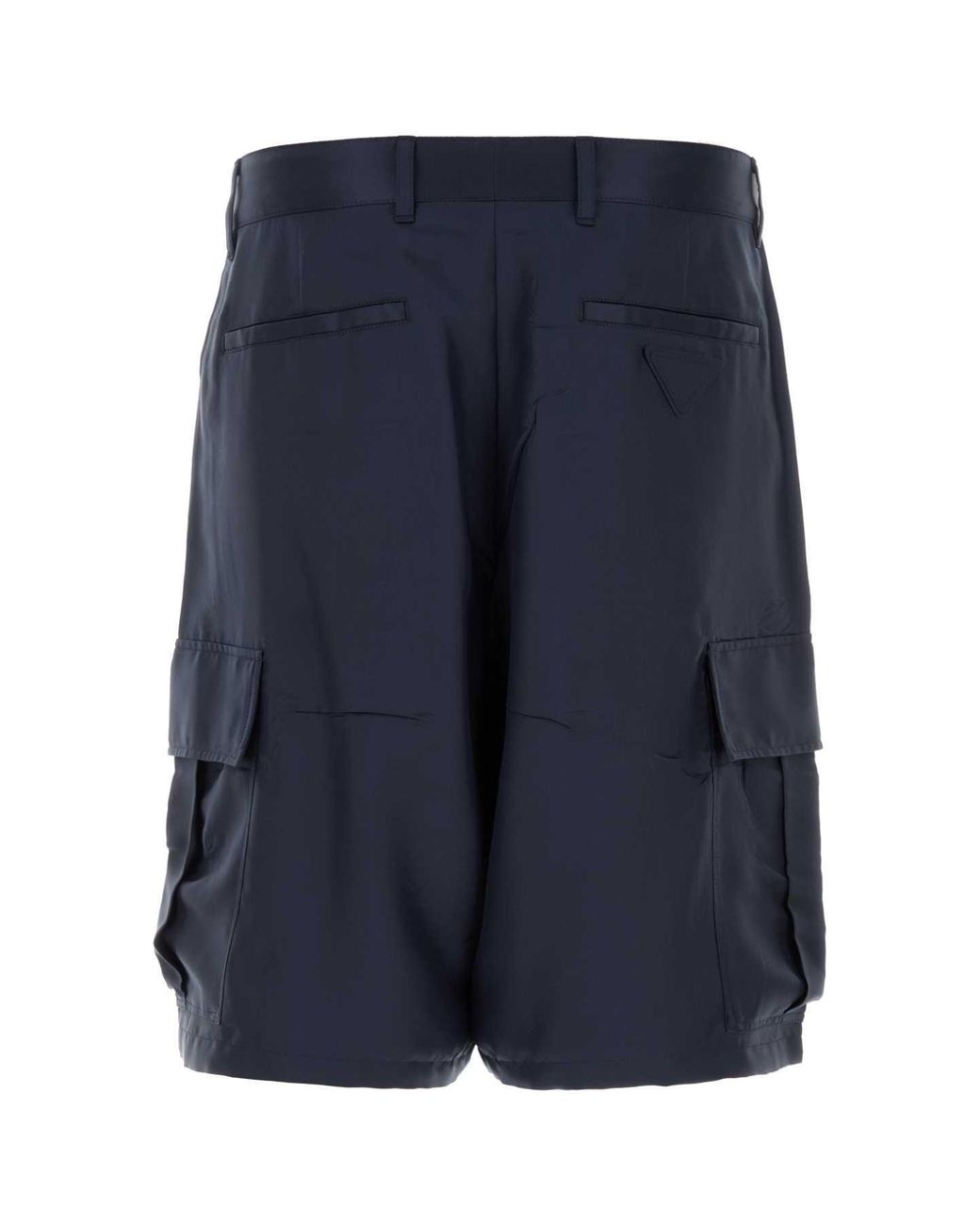 Prada Dark Blue Silk Bermuda Shorts for men