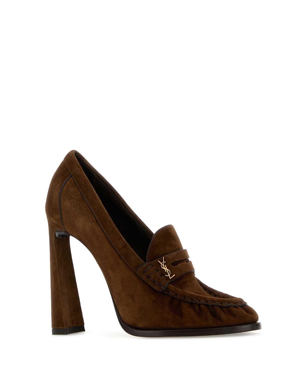 Saint Laurent Brown Slip On Pumps