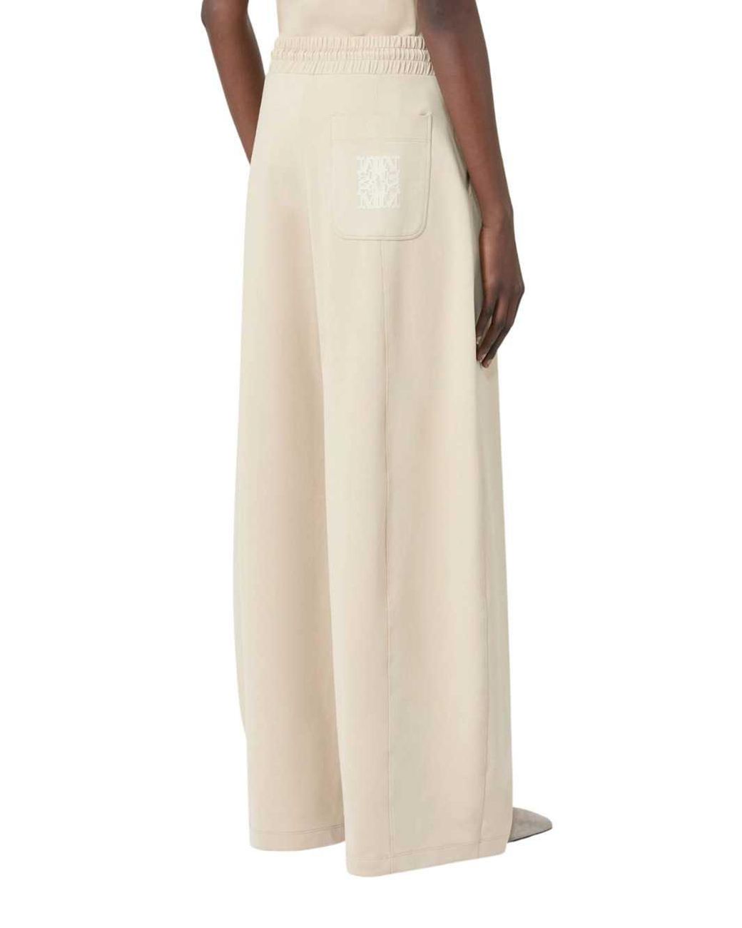 Max Mara White Technical Cotton Jersey Barrel-Leg Trousers