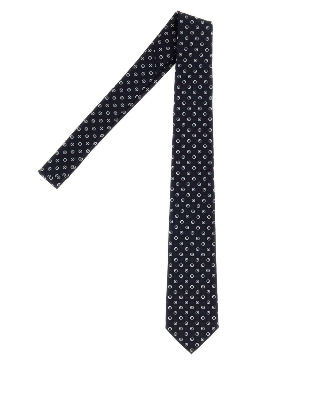 Saint Laurent Blue Embroidered Jacquard Tie