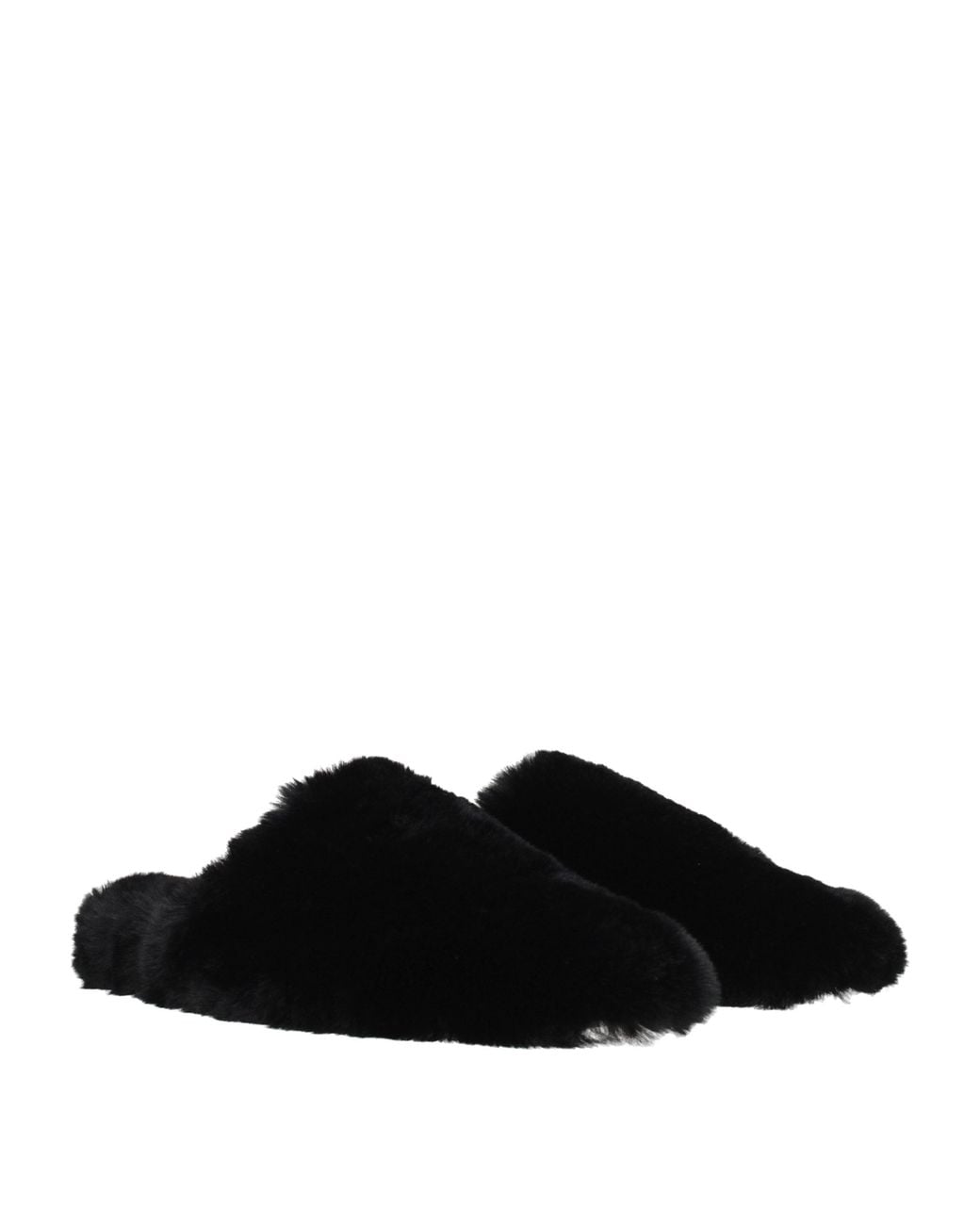 Balenciaga Black Fur Slides And Clogs