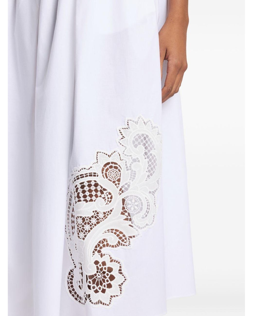Fay White Cotton Long Skirt