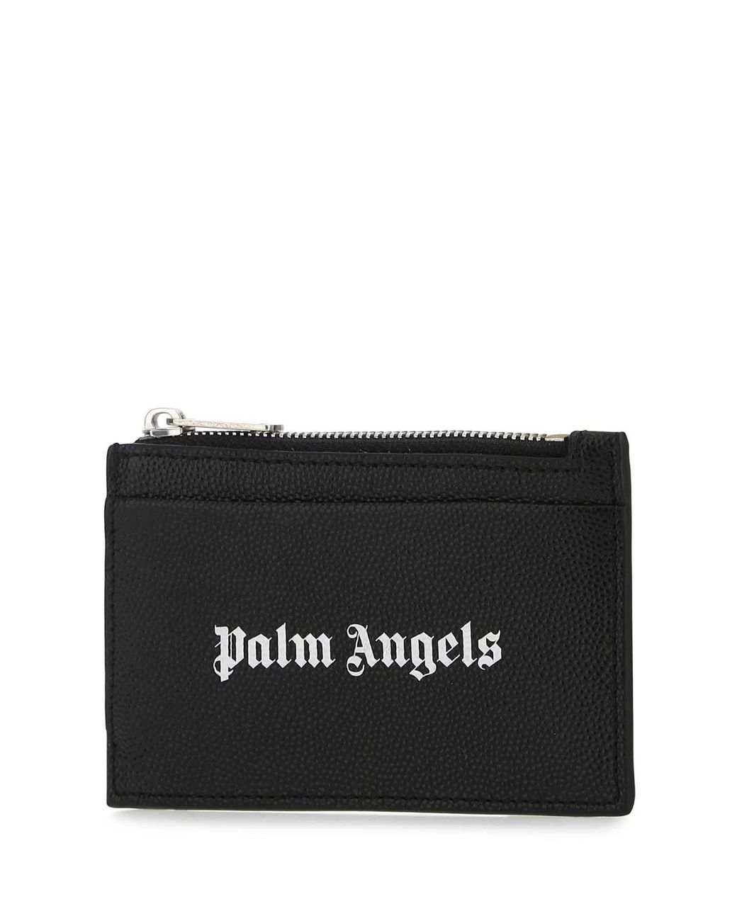 Palm Angels Black Leather Card Holder for men