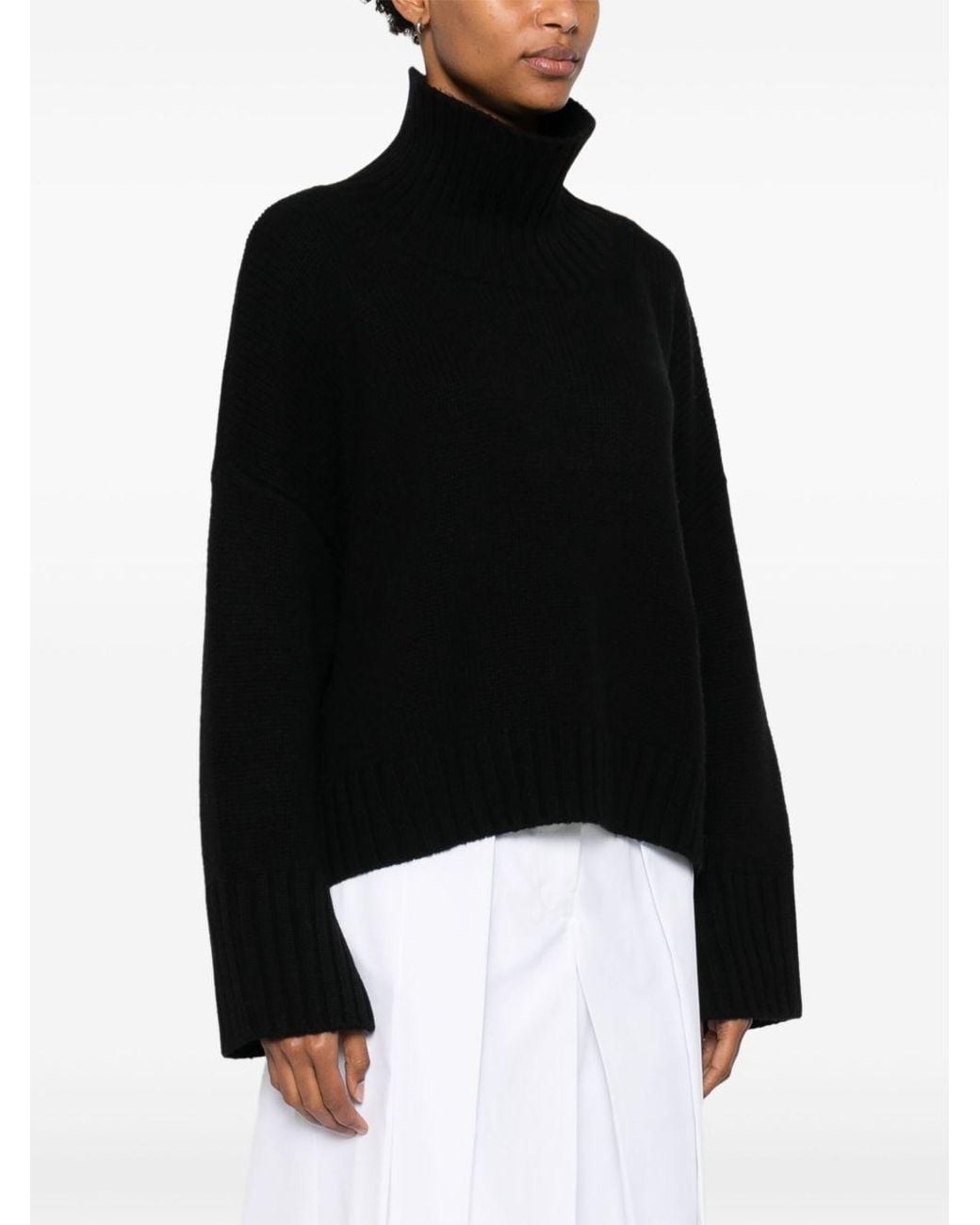Soft Goat Black Cashmere Turtle Neck Sweater