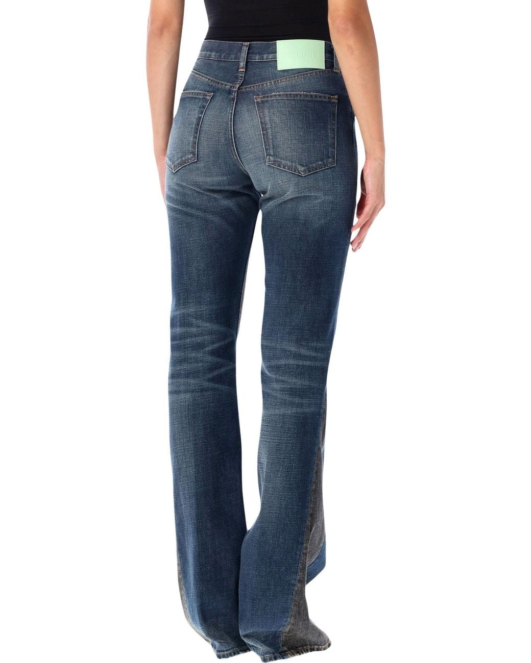 Haikure Blue High-Waisted Wide-Leg Jeans