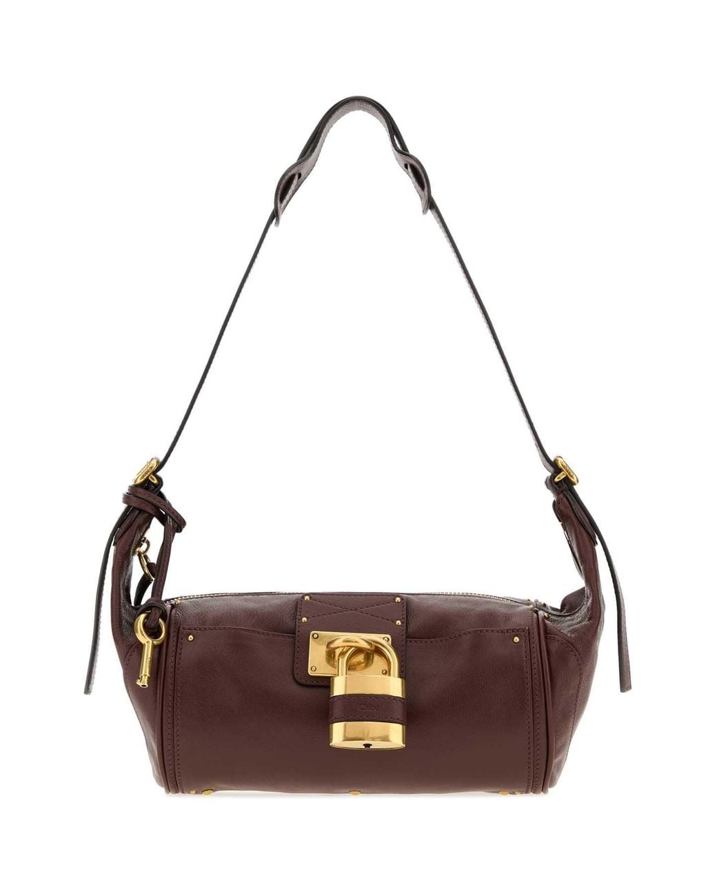 Chloé Metallic Burgundy Leather Paddington Shoulder Bag