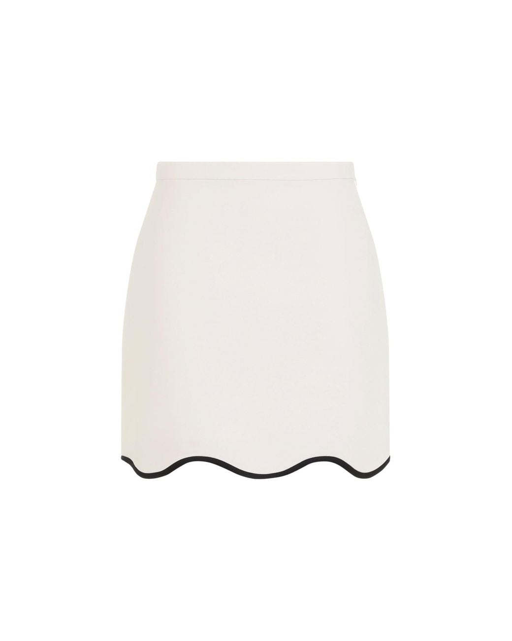 Valentino Natural Inspired Couture Wool & Silk Mini Skirt